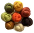 Wistyria Wool Roving Assortment Autumn W891R 8 Colours  15" Each Approximately 2 Ounces of Wool